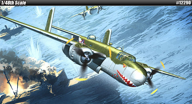 ACADEMY 12290 B-25 academy b-25 Academy B-25G Mitchell "Shark Mouth" accademia bocca di squalo b-25 recensione tmmyrohj 爱ララ(ACADEMY)12290 B-25