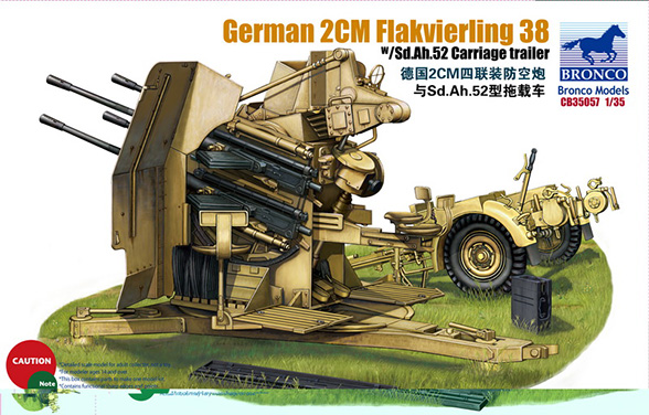 Nemecký 2cm Flakvierling 38 Vozík - BRONCO CB35057