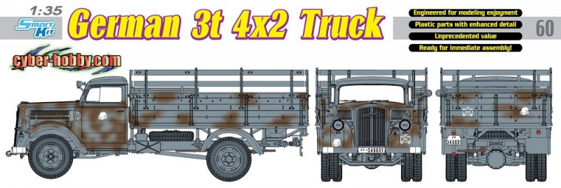 Sd.Kfz.305 Német 3t 4×2 Teherautó - CYBER-HOBBY 6670