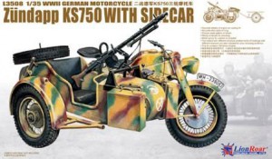 II wojna światowa niemiecki Zundapp KS-750 z wózkiem bocznym - Lion Roar LR3508