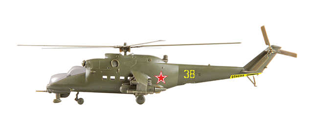 Maquette Hélicoptère D'attaque Soviétique MI-24 V Hind - Zvezda 1:144 - Kit Plastique à Monter - Réf. 7403